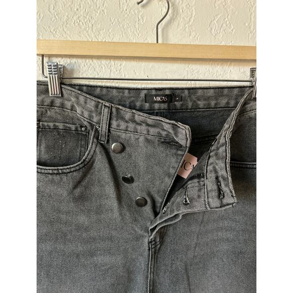 Micas Asymmetric Waist Straight Leg Denim Jeans L NWT - Picture 4 of 7